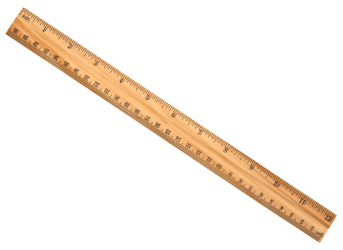 wood ruler isolated over a white background