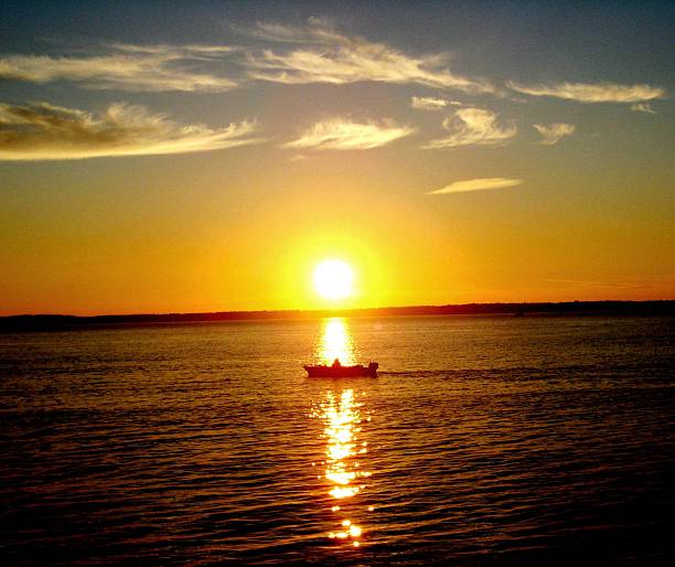 istock beautiful sunset on boat at sea 488031341