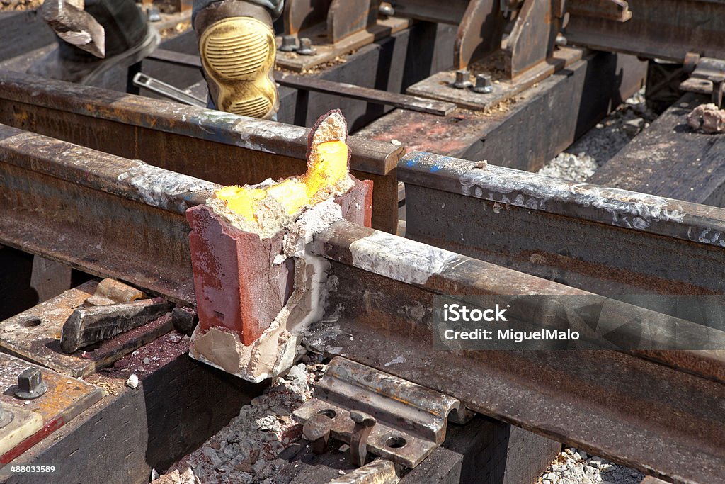 Processo de Ferro de Soldar - Foto de stock de Estrada de ferro royalty-free