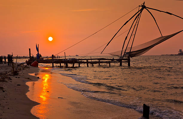 istock Sunset Chinese fishing nets 488046175
