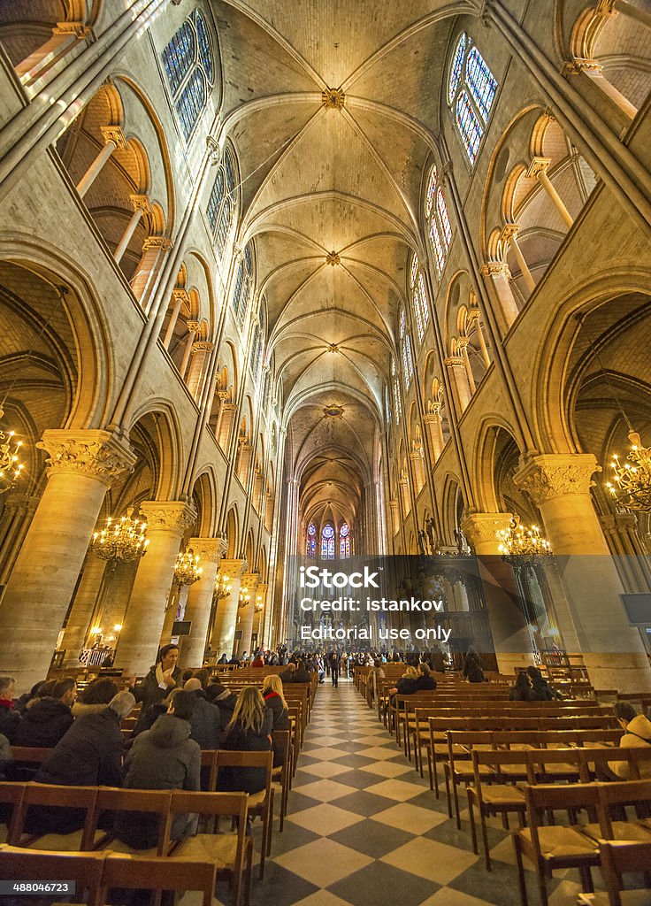 Central nave de Igreja de Notre-Dame de Paris. - Royalty-free 1.º arrondissement de Paris Foto de stock
