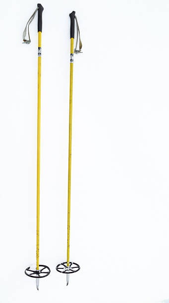 Cross Country Ski Poles On White