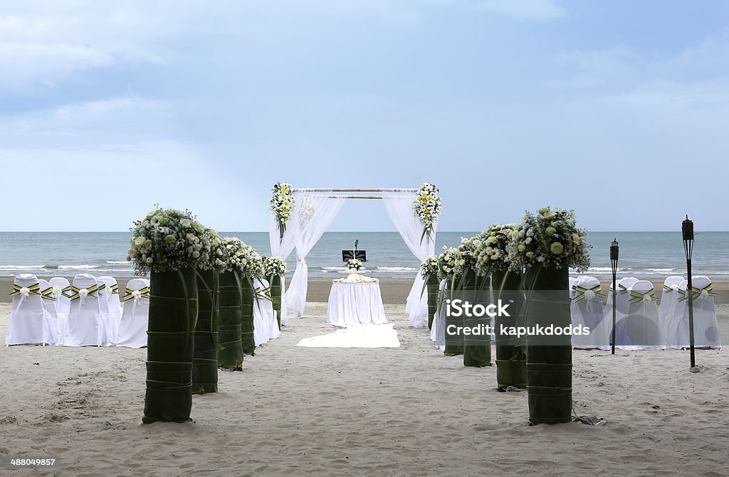 Wedding setting Wedding setting on the beach. Beach Stock Photo