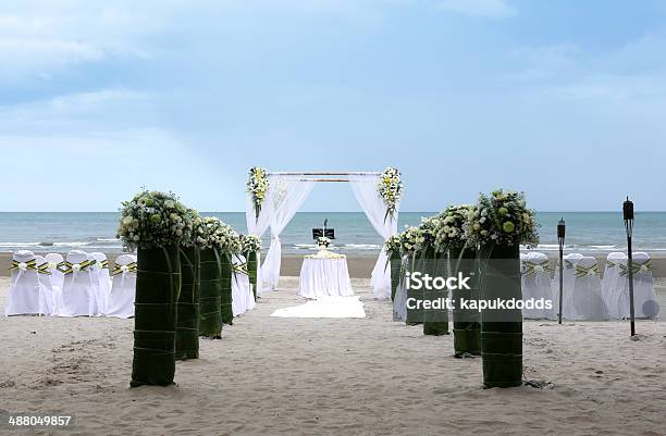 Wedding Setting Stock Photo - Download Image Now - Beach, Celebration, Chair