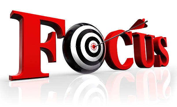 focus red word and conceptual target stock photo