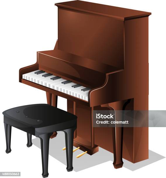 집에서 피아노를 연주하는 피아노 가장자리에 대한 스톡 벡터 아트 및 기타 이미지 - 가장자리, 각도, 갈색