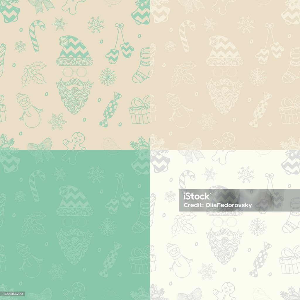Holiday Pattern Subtle Vector Christmas Subtle Doodles Seamless Background Set Stock ...