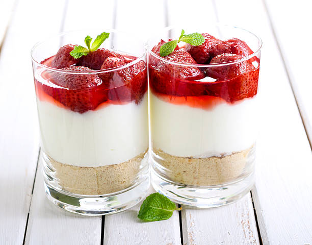 istock Soft cheese and strawberry dessert 488053779