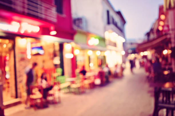 istock Blurred background : People in Coffee shop blur background 488054476