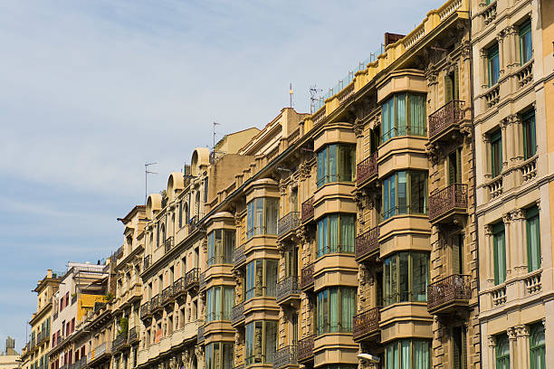 Old Buildings at Barcelona stock photo