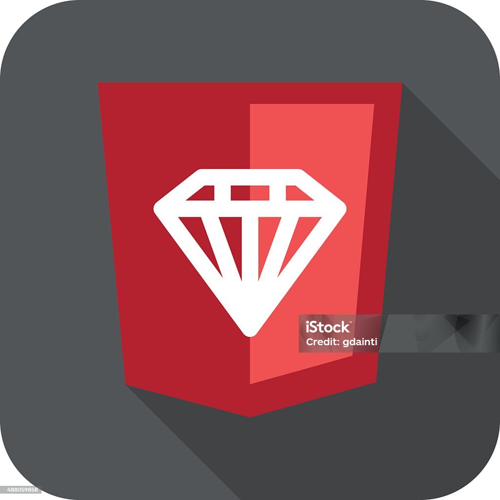 Illustration Of Ruby Programming Language Web Development Shield Sign ...
