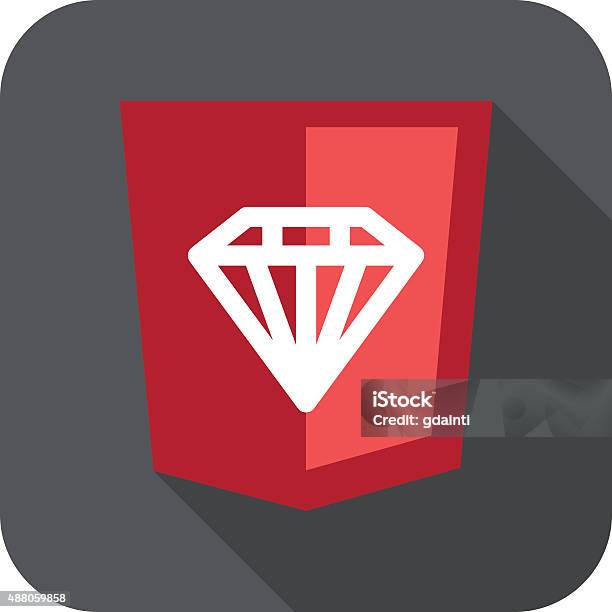 Illustration Of Ruby Programming Language Web Development Shield Sign ...