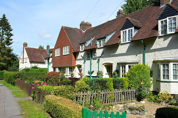 artes y manualidades casas en letchworth garden city - letchworth garden city fotografías e imágenes de stock