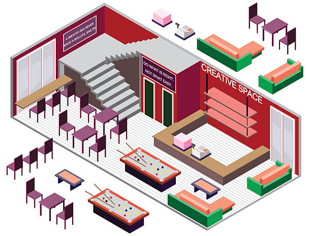 일러스트레이션 인포그래픽 내륙발 호실 컨셉입니다 - hotel reception symbol chair domestic room stock illustrations