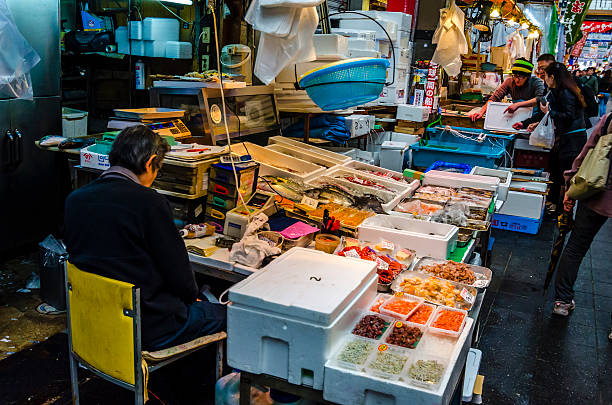 Kuromon market - Osaka , Japan stock photo