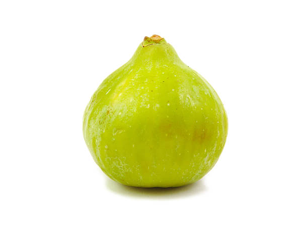 istock Single fresh and ripe fig isolated on a white background 488062928