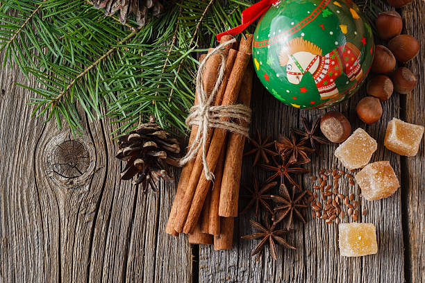 istock christmas decoration and spices, cinnamon, anise 488063286