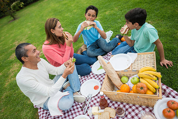 istock Happy family having a pic nic 488065894