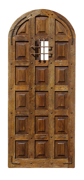 istock Vintage Spanish wooden door w peep hole 488066076