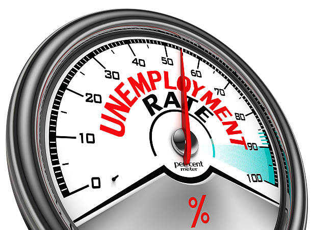 unemployment rate conceptual meter stock photo