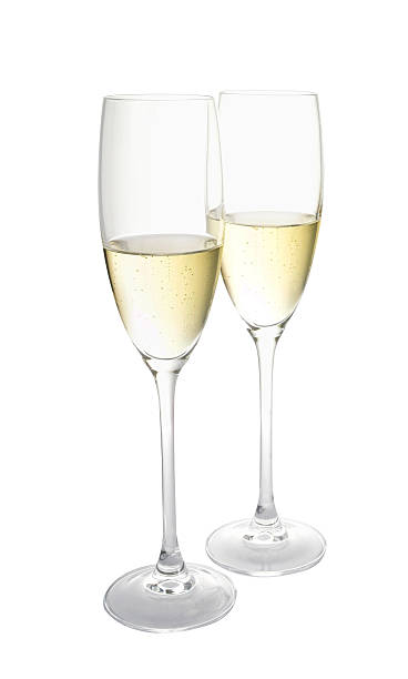 istock Two glasses of champagne. Isolated 488076563