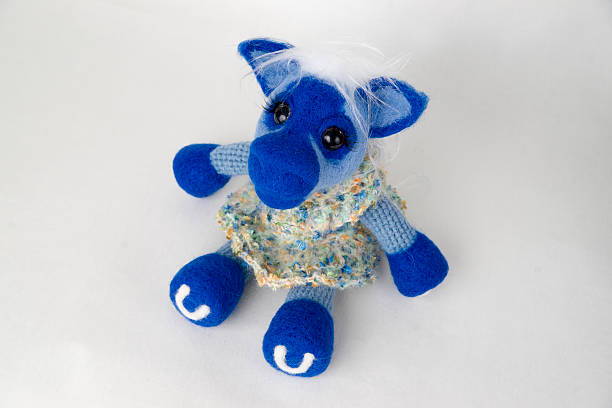 istock Toy blue horse in a gift 488078167