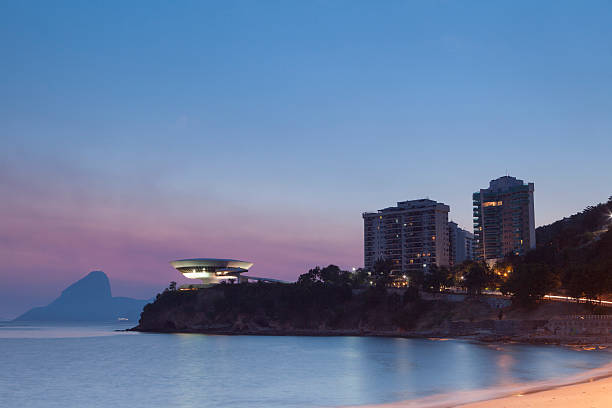 Niteroi at Dusk From Icarai Beach in Rio de Janeiro