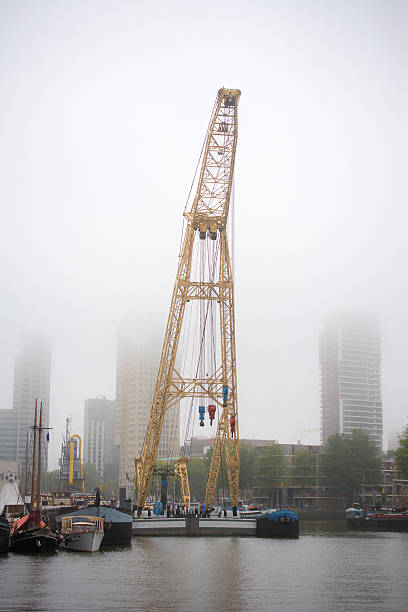 Floating derrick in the historic  Rotterdam Harbour