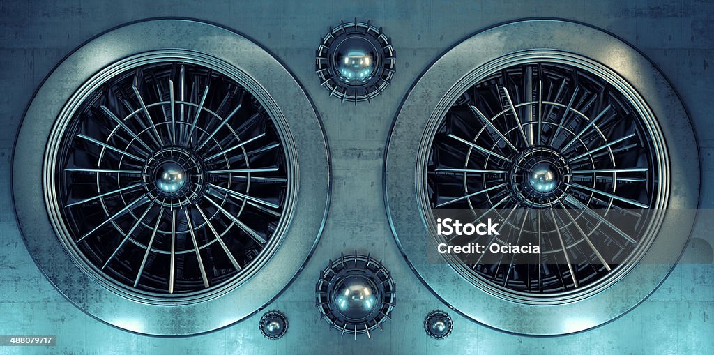 Ventilación antigua fábrica industrial de acero - Foto de stock de Acero libre de derechos