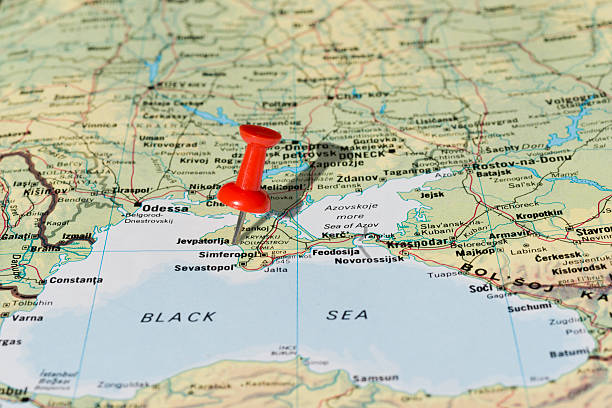 istock Jevpatorija (Yevpatoria) Crimea Ukraine Marked With Red Pushpin on Map 488079737