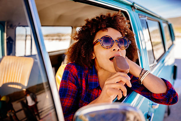 Hipster girl with icecream