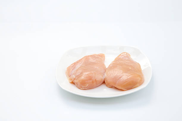 istock Two pieces of raw chicken breats 488080510