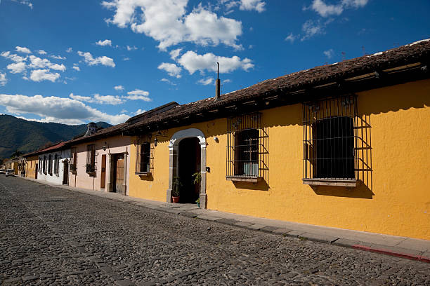 Colorful streets of Antigua, Guatemala stock photo