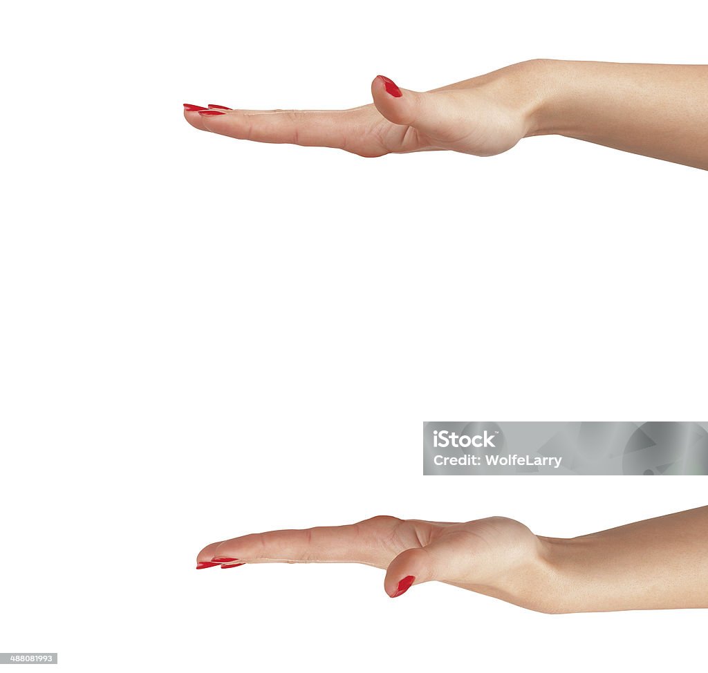 Mani di donna isolato su sfondo bianco - Foto stock royalty-free di Adulto