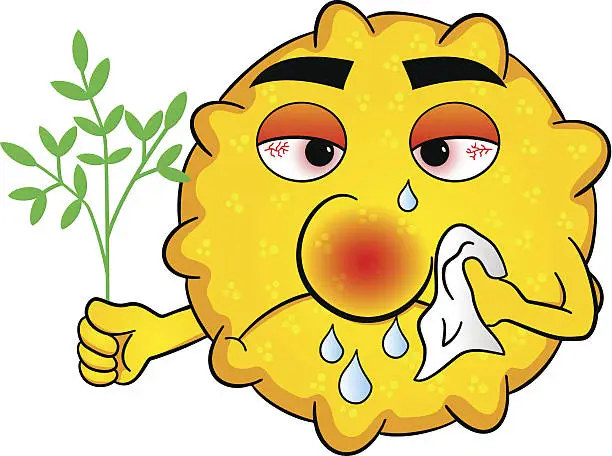 Vector illustration of pollen with hay fever