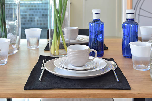 istock elegant table set in modern style dining room interior 488084088
