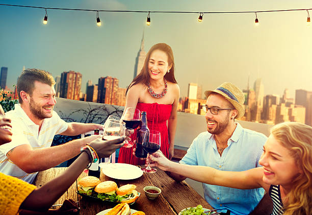 istock Friends Friendship Rooftop Dining People Concept 488084804
