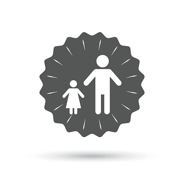 istock One-parent family with one child sign icon 488085518