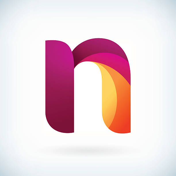 Modern twisted letter n vector art illustration