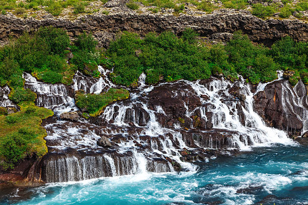 istock Iceland, Hraunfossar waterfalls in a beautiful sunny summer day 488093206