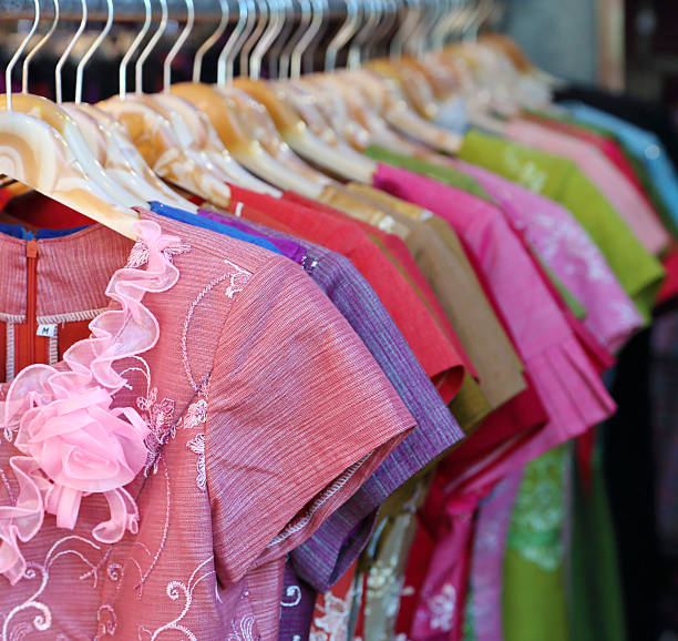 istock female Thai silk dress 488098723