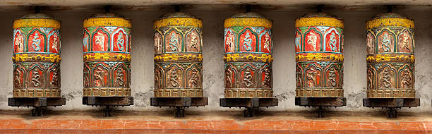 istock Pattern - Buddhist Meditation prayer wheel in Kathmandu, Swayambhunath 488098871