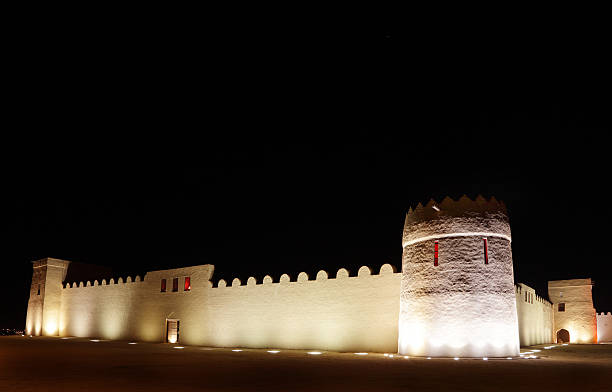 istock Beautiful illuminated western portion of Riffa fort, Bahrain 488099151