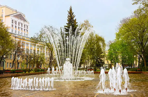 Fountain Koltsovsky square in Voronezh Russia