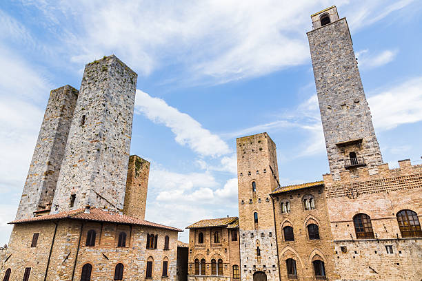 towers of old town San Giminiano, Tuscany, Italy stock photo