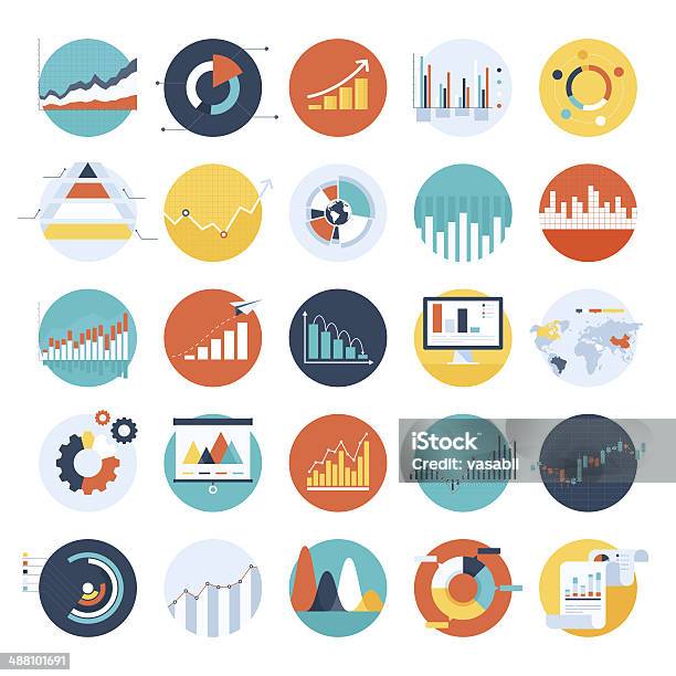 Business Charts Stock Illustration - Download Image Now - Icon Symbol, Data, Chart
