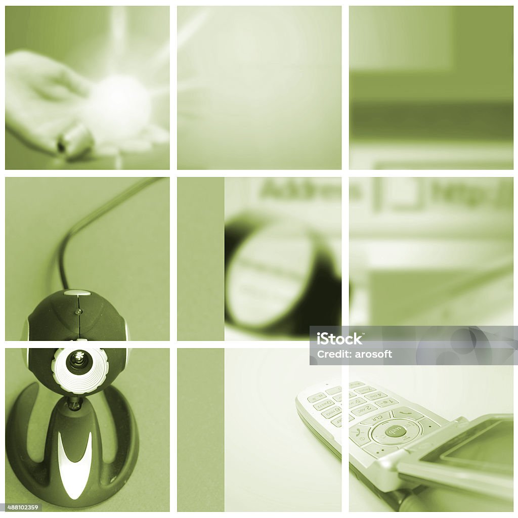 Colorful communication collage. Colorful communication collage made great photographs. Square shape. Business Stock Photo