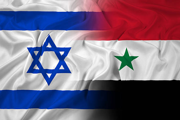 istock Waving Israel and Syria Flag 488104167