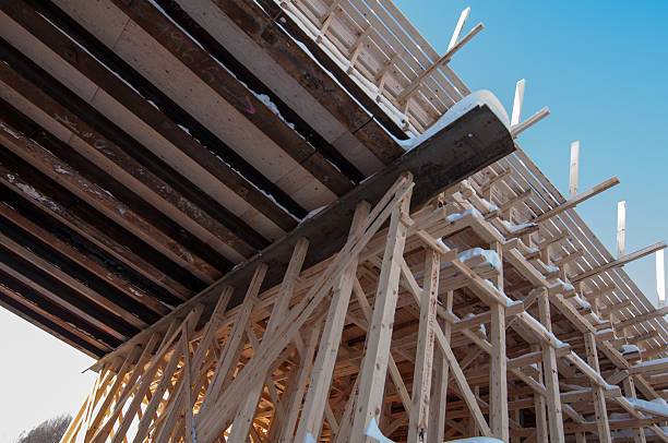 istock Wooden frame of a bridge 488108254