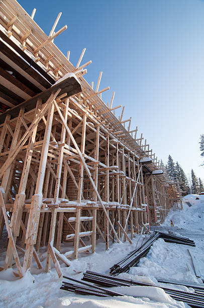 istock Wooden frame of a bridge 488108392